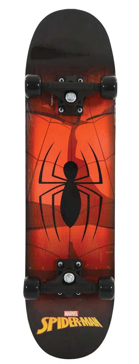 Spiderman Skateboard pour Enfants débutants | Licence Officielle Graphics Durable 7 Plis Roues en PVC Lisse | Offre Une Meilleure stabilité, Un équilibre et Un développement de la Coordination | À