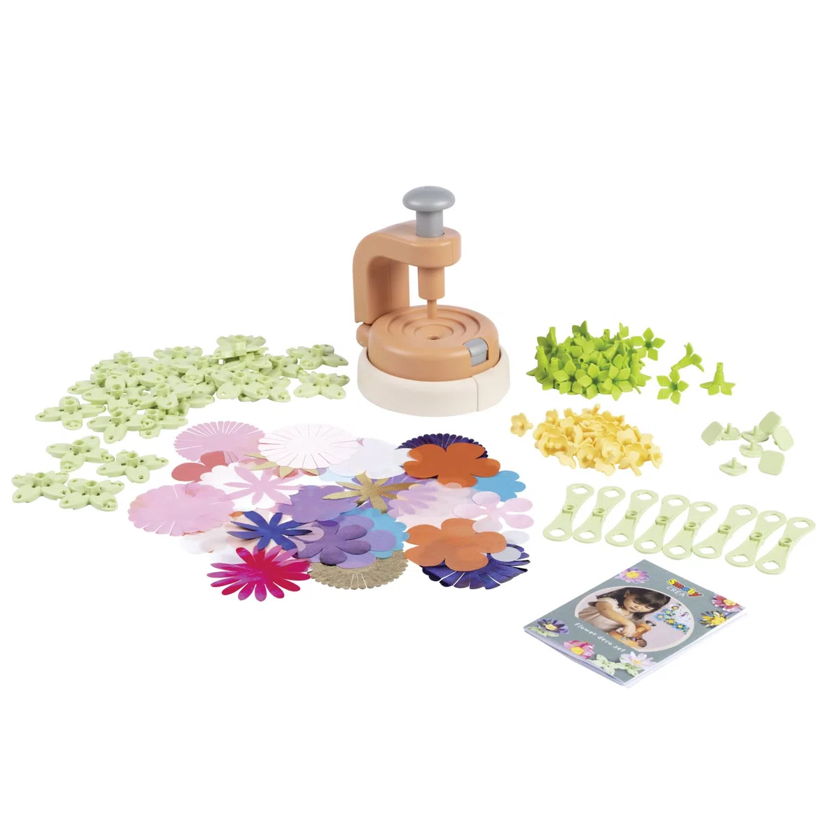 Smoby - Set Déco Fleurs - Activité Manuelle - Atelier Création - Presse à Fleurs - Tissus et Livret Inclus - A Partir de 5 Ans - Fabrication Française