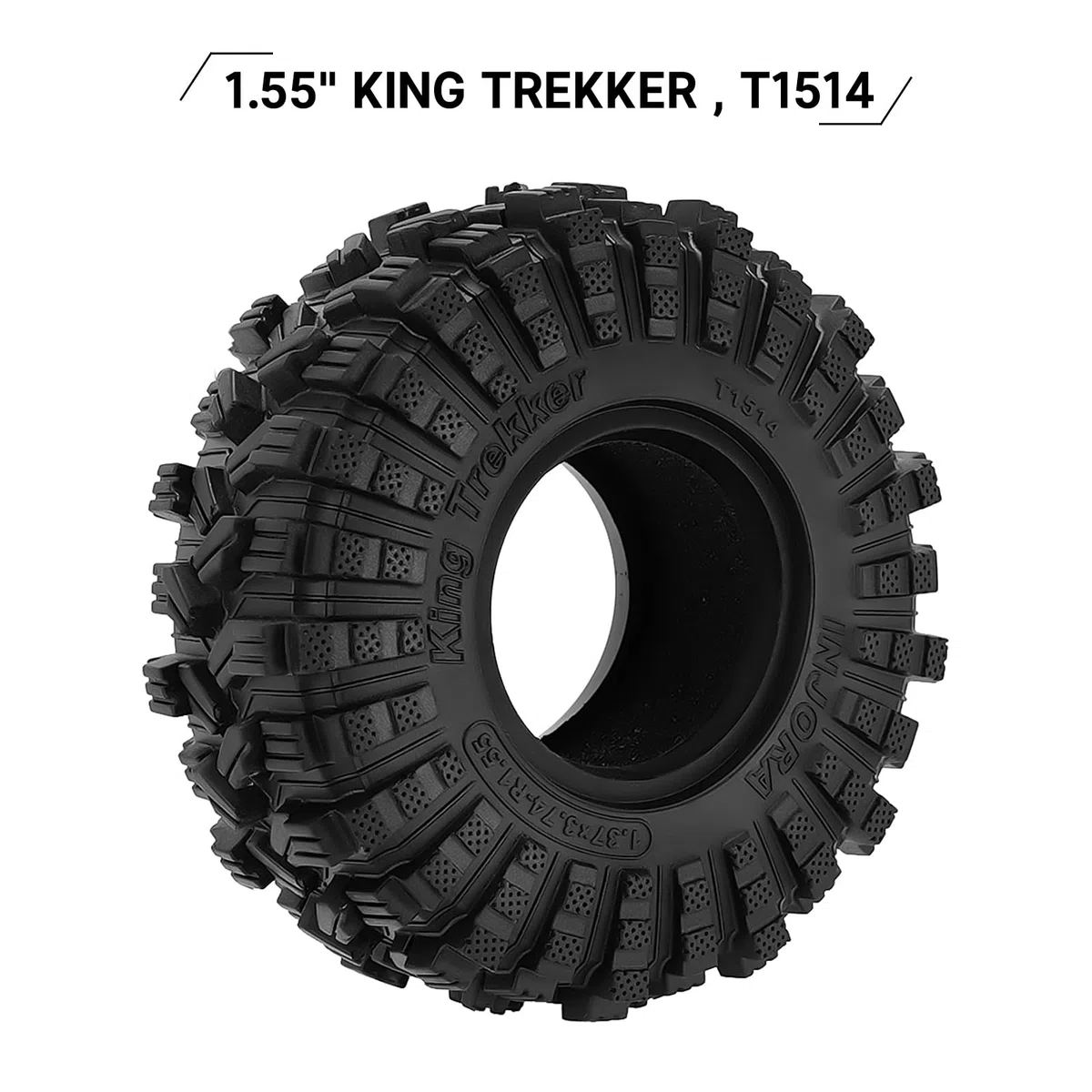 INJORA 1.55" Pneus de Roue — Pneus Tout-Terrain King Trekker pour Voiture RC Crawler Axial AX90069 UTB18 MST JIMNY, T1514