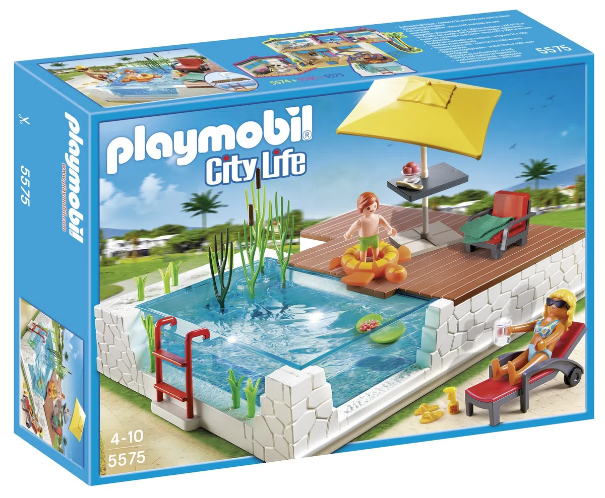 Playmobil - 5575 - Jeu De Construction - Piscine Avec Terrasse