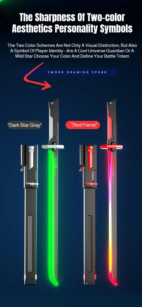 Sabres Lumineux Rechargeables pour Enfants, 7 Couleurs Variables avec Effets Sonores de Combat, Jouet de Sabre Lumineux LED Rétractable 2 en 1 pour Cosplay (Gris + 25 Pierre de feu)