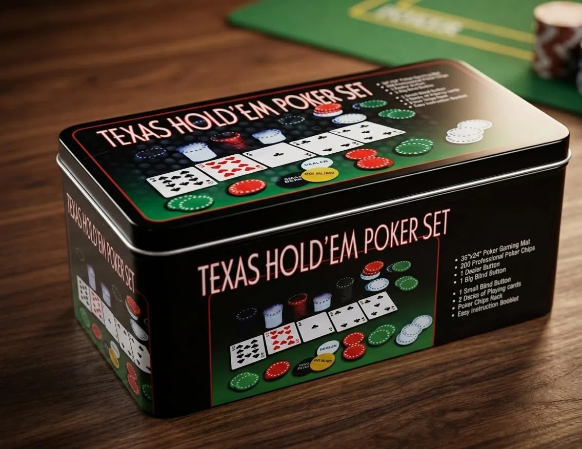EUROXANTY Jeu de Poker | Kit avec Cartes, Jetons, Boutons, et Tapis pour Blackjack, Poker, Manille Jeux de Société