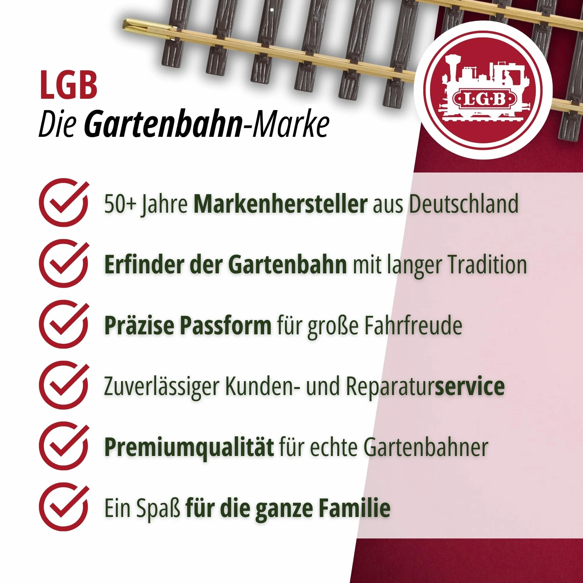 LGB - Oldtimer-Prellbock - 10320 - Élément de Voie Droit Long - Extension de Voie pour Chemin de Jardin - Matériel de Voie - Accessoires - Piste G - Échelle 1:22,5