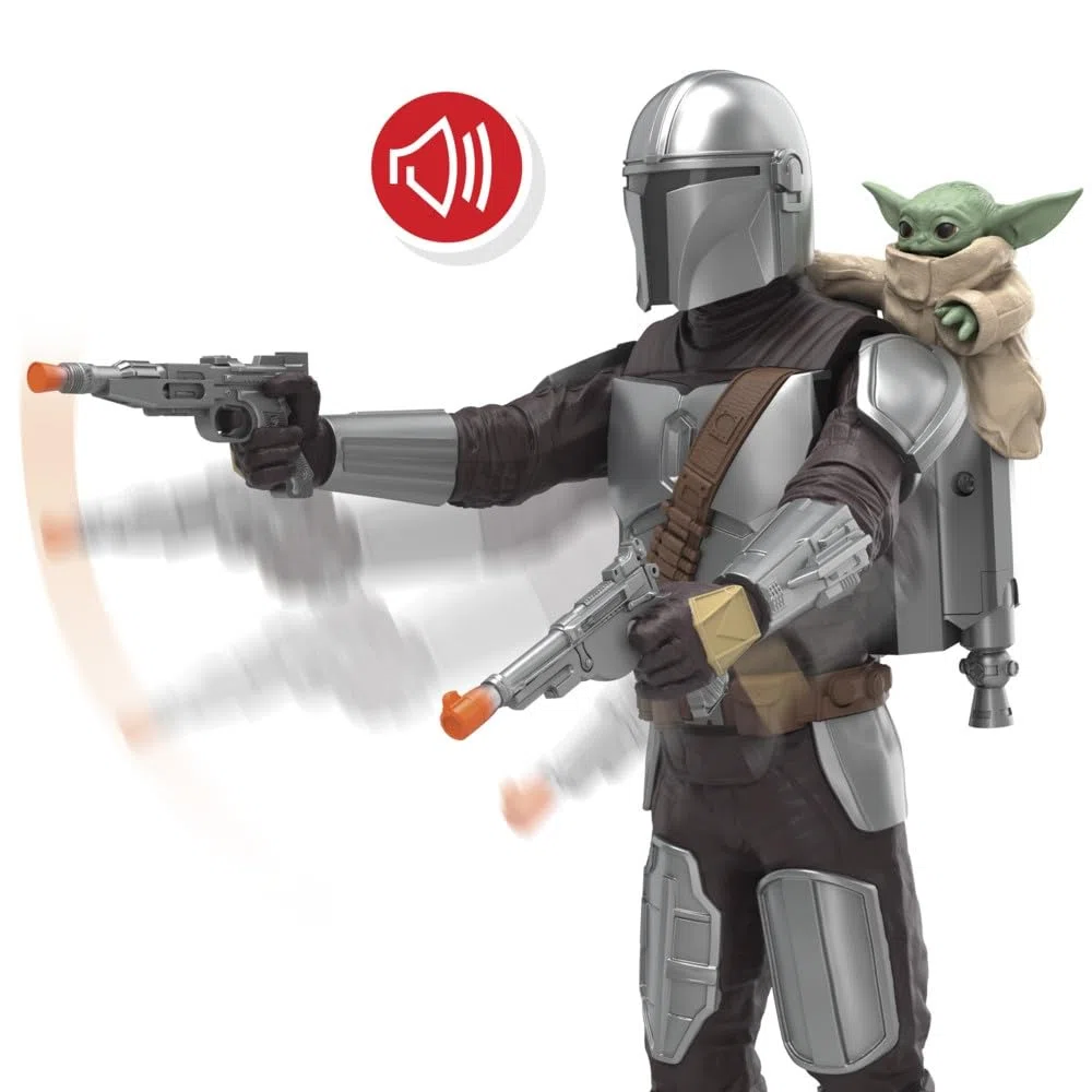 Star Wars The Mandalorian & Grogu, Figurine Mandalorien de 28 cm avec Effets sonores, Jouets interactifs pour Filles et garçons, dès 4 Ans