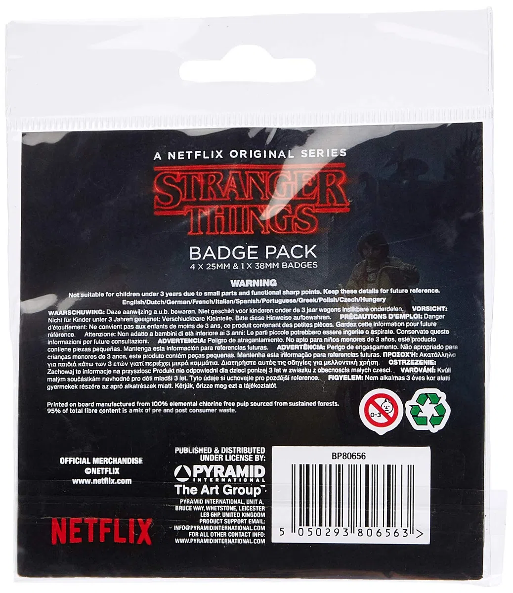Pyramid Pack Badges Stranger Things Logo Multicolore ‎BP80656