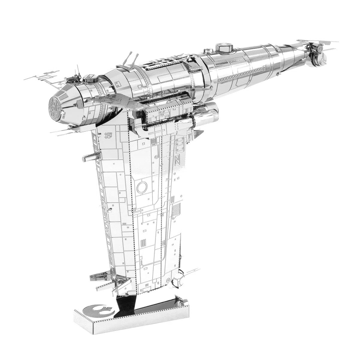 Metal Earth Star Wars (EP8) The Last Jedi/Resistance Bomber 11.81x6.20x8.71cm, Maquette 3D en métal avec 2 Feuilles, sur Carte 12x17cm, 14+
