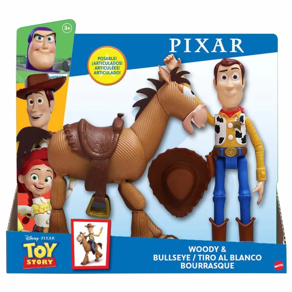 Mattel Disney Pixar Toy Story, Coffret Aventure figurines articulées Woody & Pile-Poil, tailles fidèles au film pour rejouer les scènes du film, jouet pour enfant, GDB91