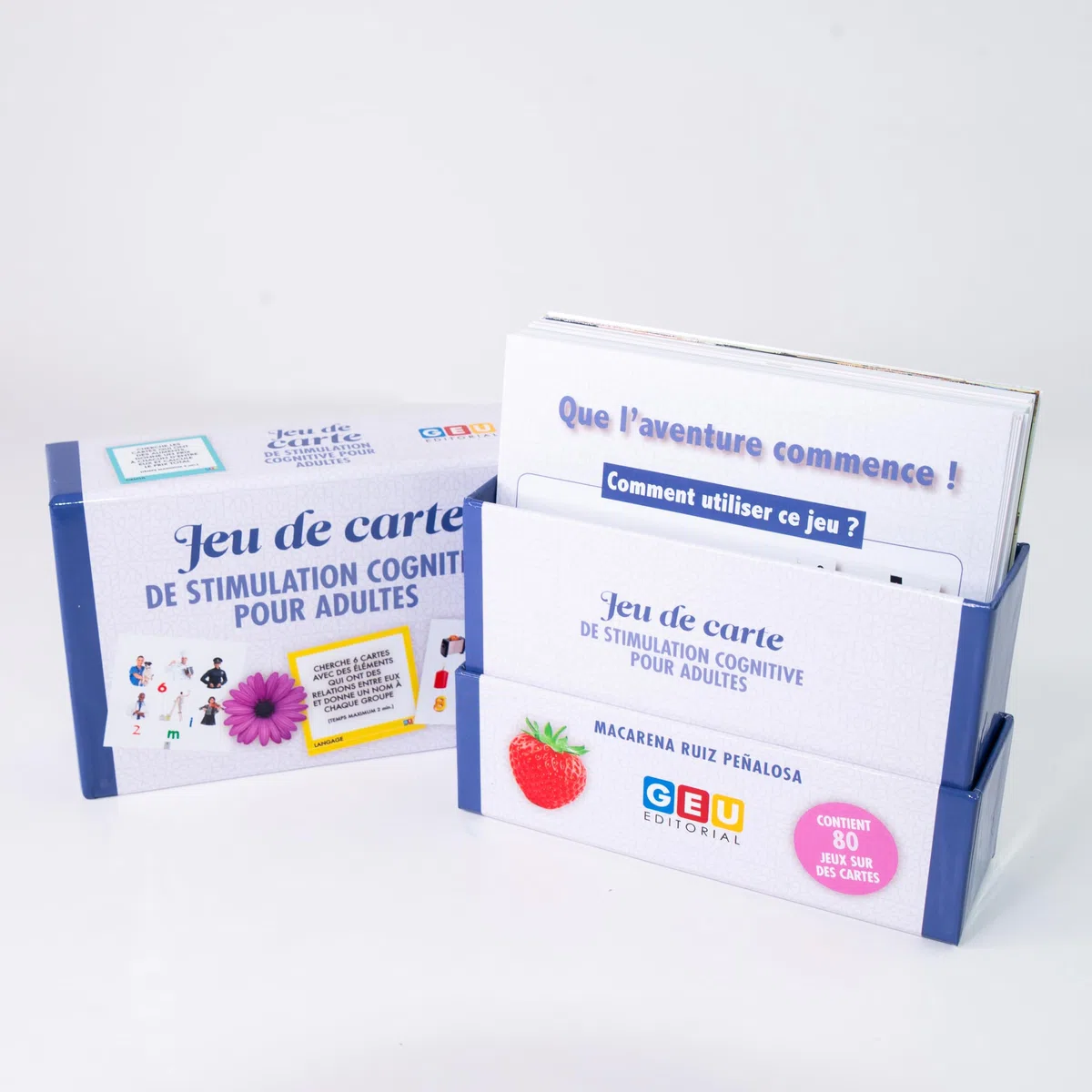Editorial GEU Jeux DE SOCIÉTÉ Adulte | Memory Adulte | Jeux Alzheimer | Cartes De Stimulation Cognitive | Améliorez, La Mémoire, L'attention, Le Langage | Jeu pour Senior