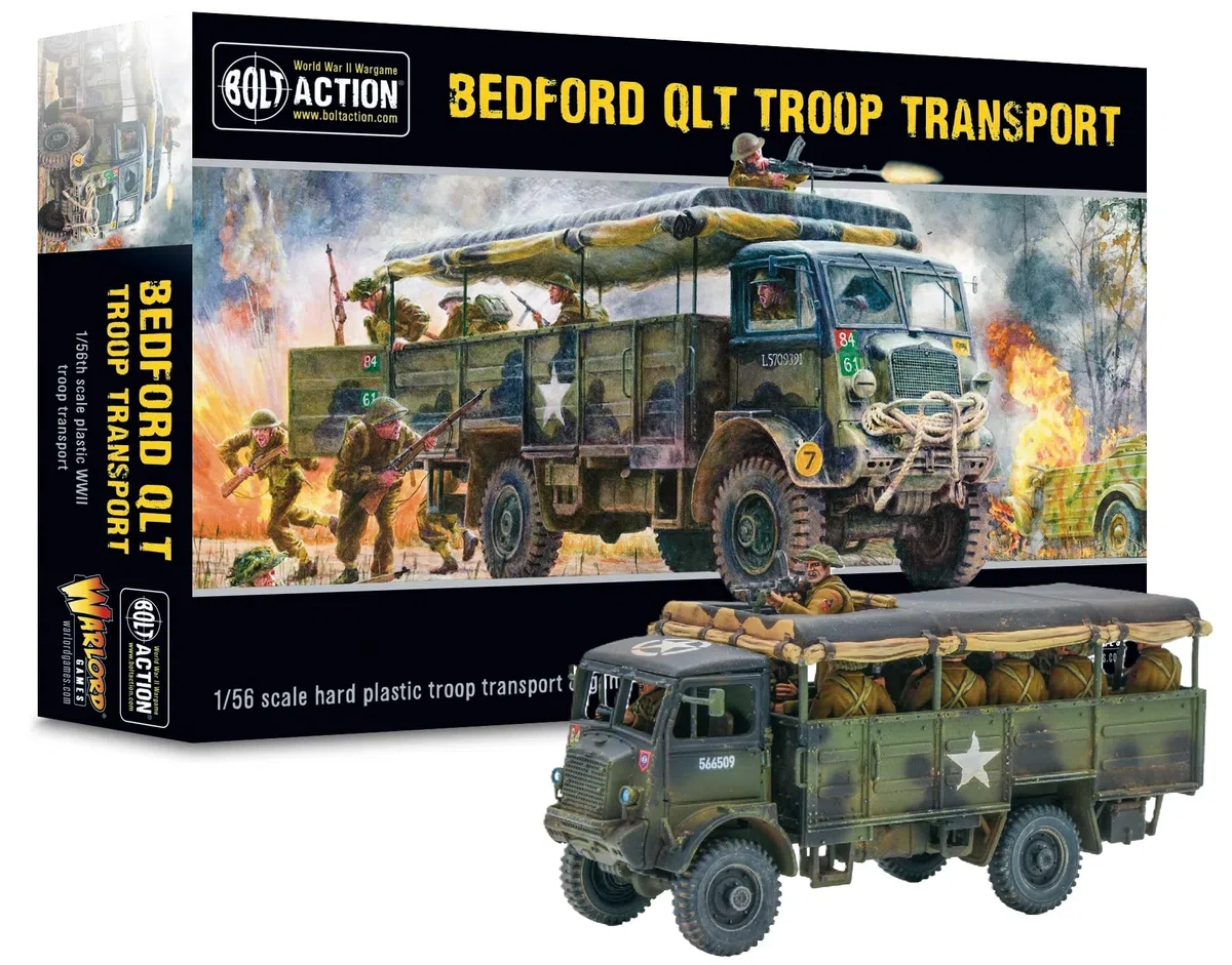 Warlord Games Bedford QLT Troop Transport – Camion miniature en plastique de l'armée britannique 1:56/28 mm pour l'action de boulons, figurines très détaillées de la Seconde Guerre mondiale