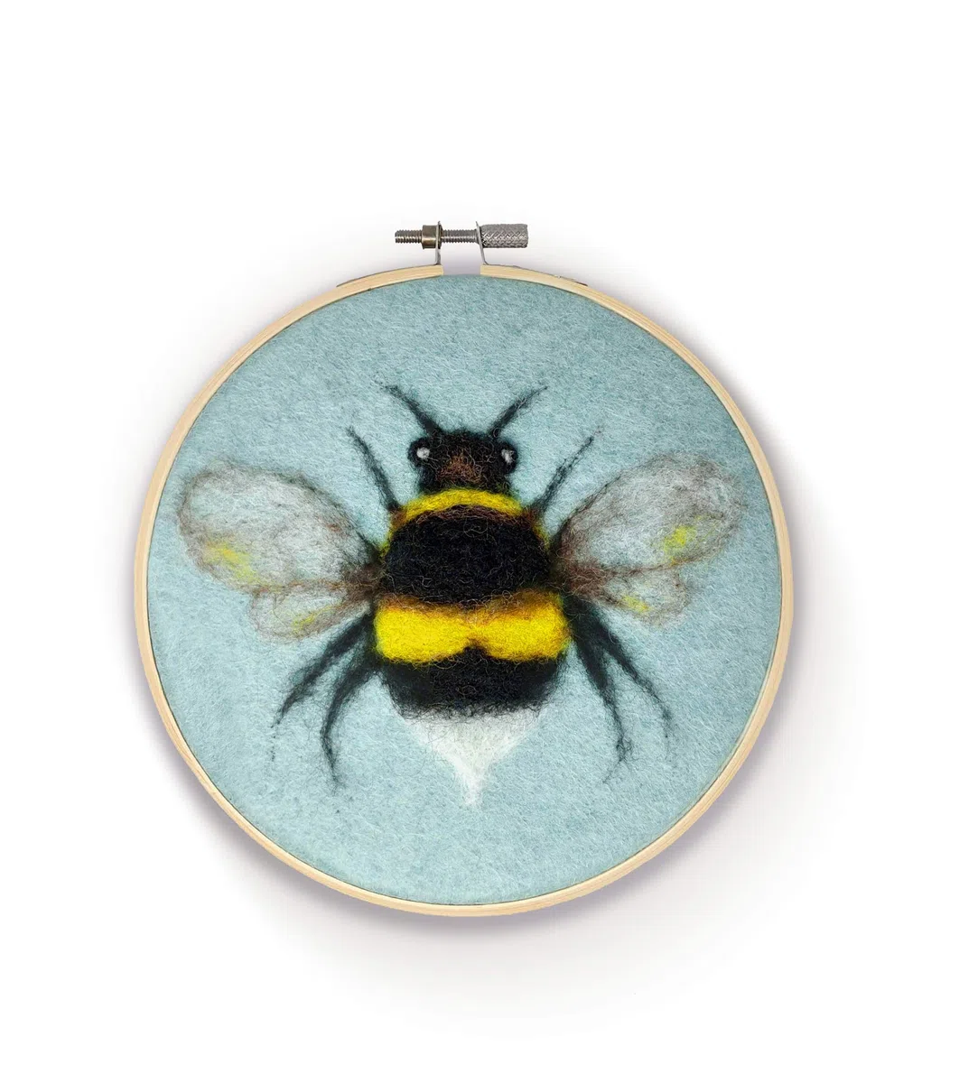 The Crafty Kit Kit de feutrage à l'aiguille de l'entreprise – Abeille dans un cerceau | 100 % laine Corriedale – Cadeau fait main pour adultes, adolescents et débutants | À partir de 10 ans