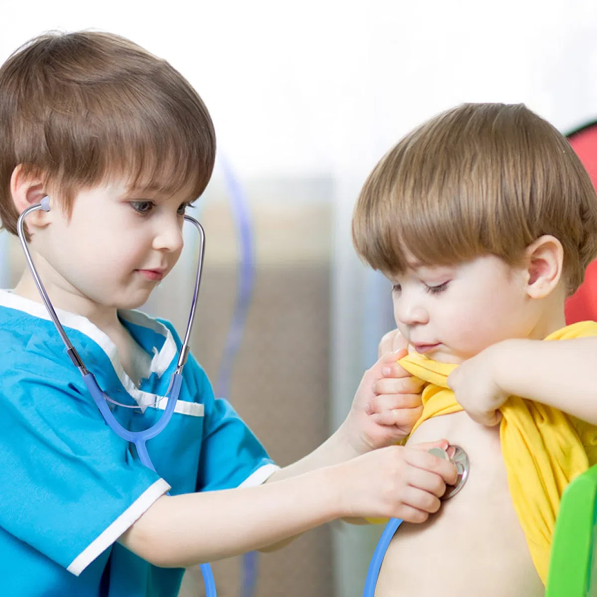 EFO SHM Malette Docteur Enfant - avec stéthoscope, seringue, Thermomètre Infrarouge et Beaucoup d’Autres Accessoires en Bois, Jouet d'Imitation dès 3 Ans