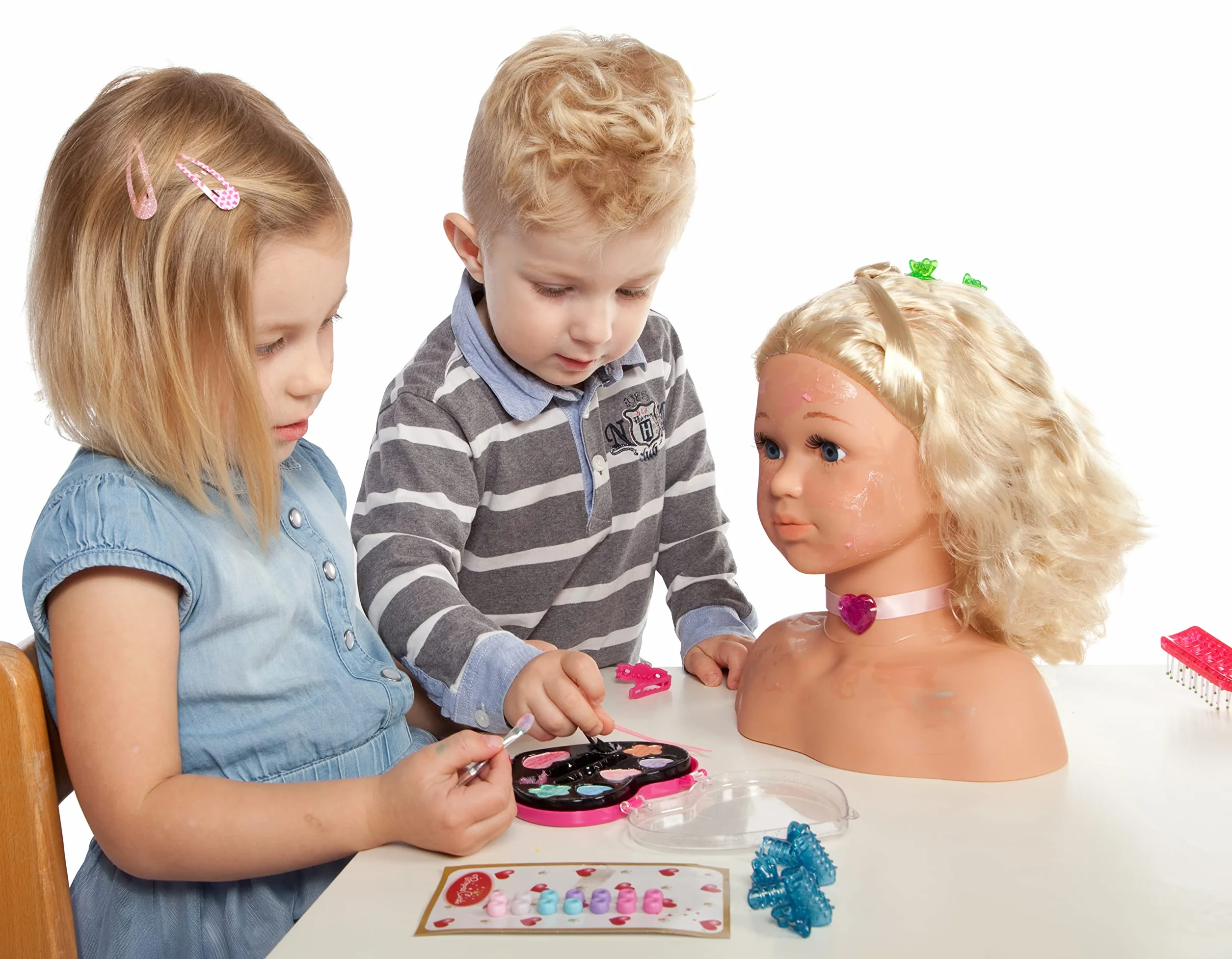 Klein 5240 Tête à coiffer et à maquiller Princess Coralie | Avec barrettes, maquillage testé dermatologiquement, et de nombreux autres accessoires | Dimensions : 23,5 cm x 13 cm x 27 cm | Dès 3 ans