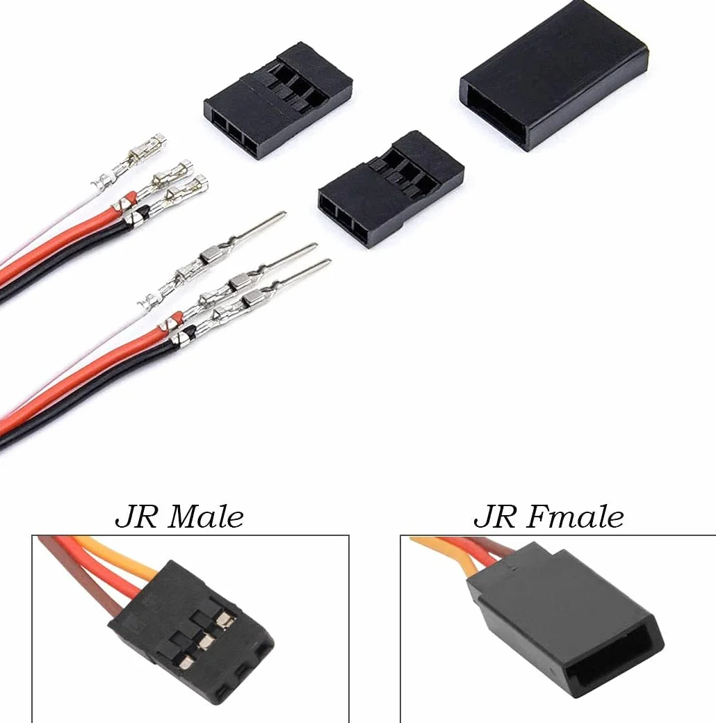RUNCCI-YUN Lot de 30 connecteurs servo JR à 3 broches - Fiche RC mâle femelle - Fiche Dupont 2,54 mm - Câble servo torsadé 5 m (marron, jaune, rouge)
