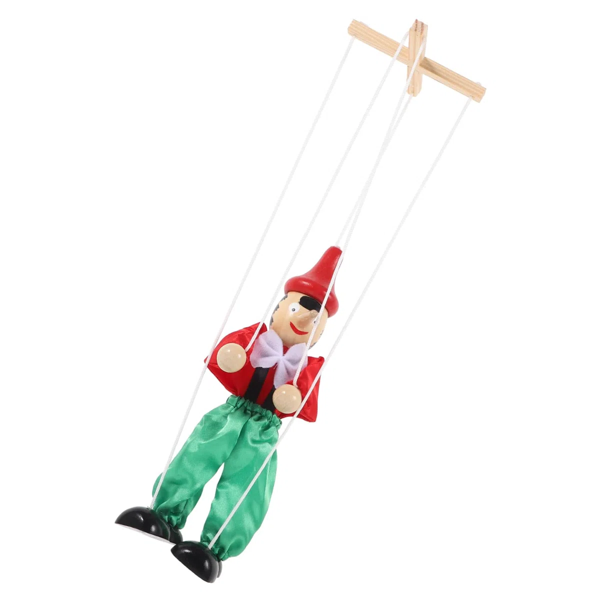 KICHOUSE Marionnette À Tirer en Bois 24Cm Jouet Interactif pour Enfants Théâtre Créatif Et Collection