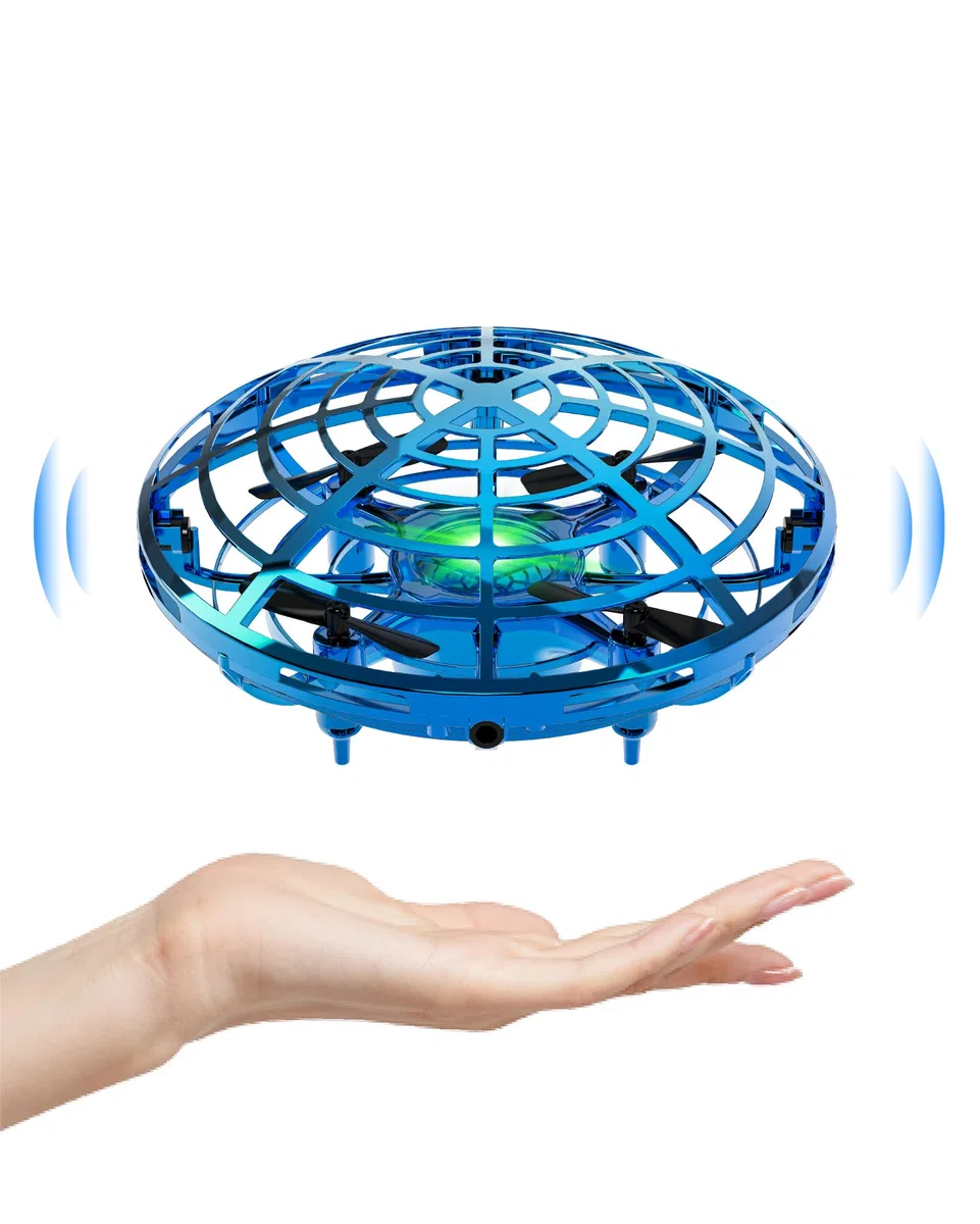 Kiztoys Mini drone pour enfants, balle volante OVNI, jouet volant à induction infrarouge piloté manuellement, cadeau pour garçons et filles de 6 à 7, 8, 9, 10+ ans