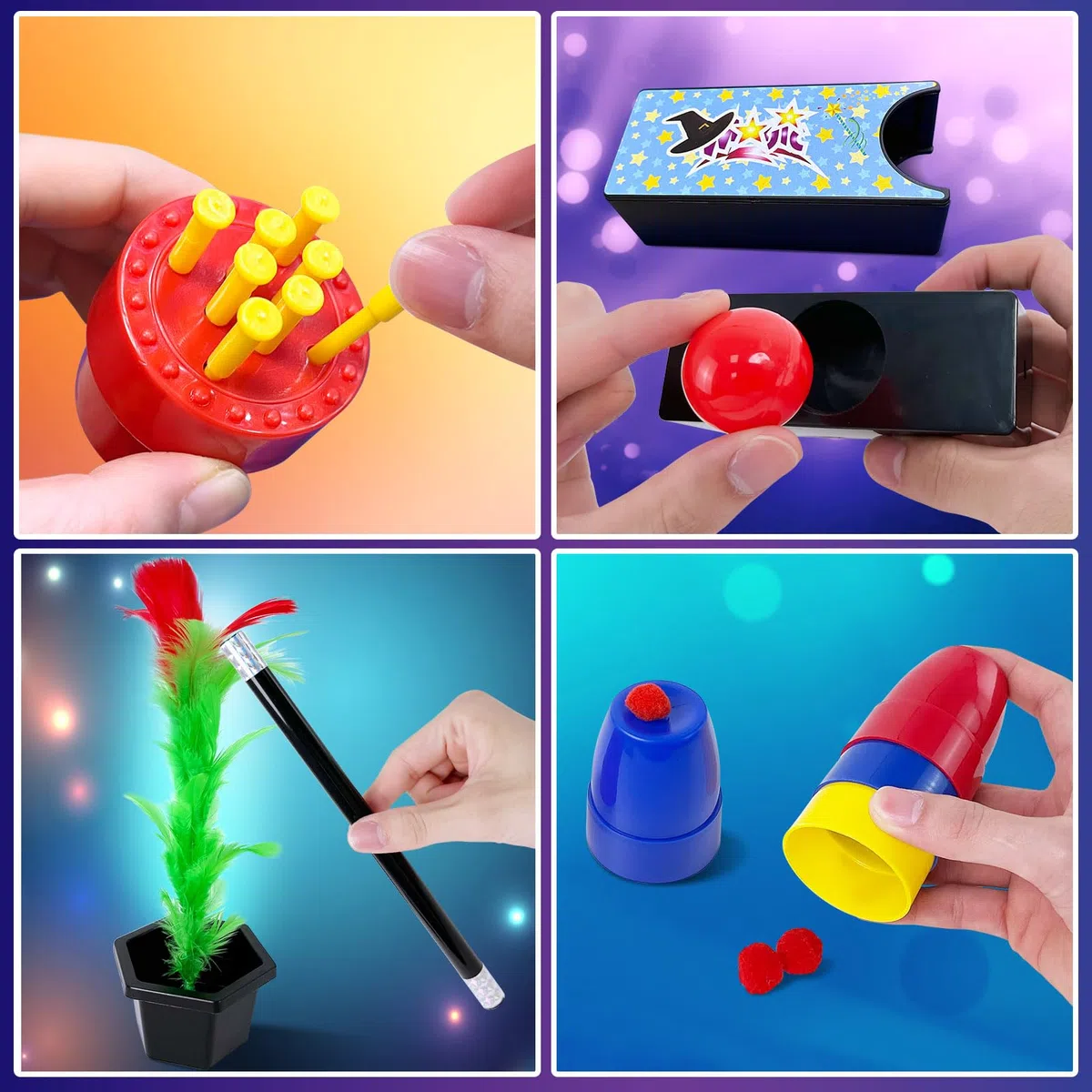 Heyzeibo Kit de Magie - 60+ Tours de Magie Enfant, Kit Magique avec Baguette Magique et Instructions, pour Garçons, Filles, Tout-Petits, Débutants
