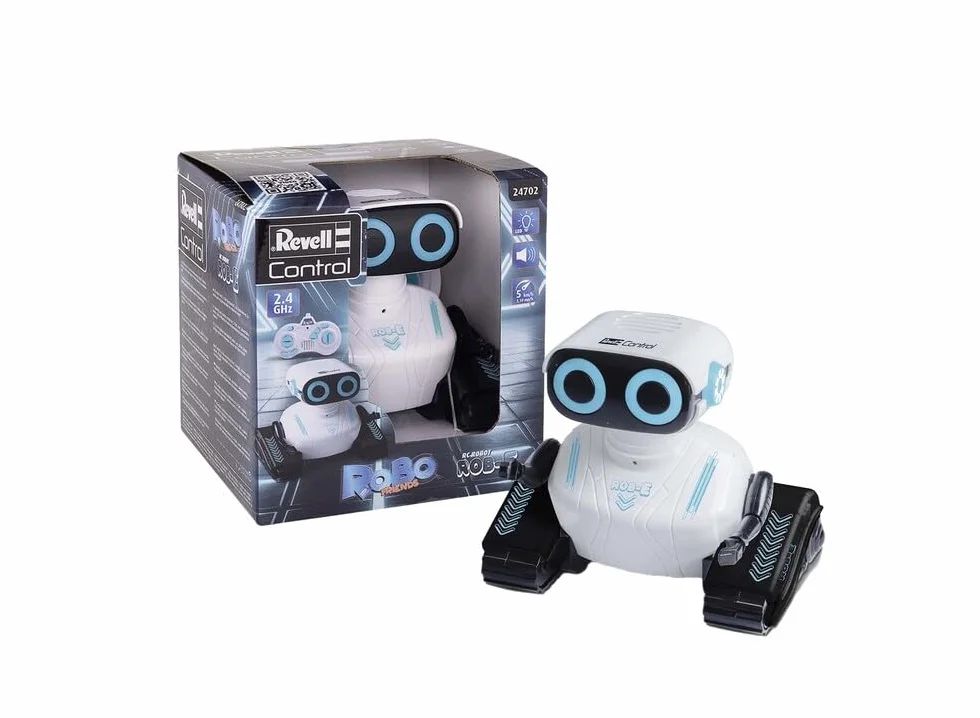 Revell Control 24702 Robot RC Rob-E Fonctions programmables I Lumières LED et Sons I avec contrôle Infrarouge précis I 37 cm de Long