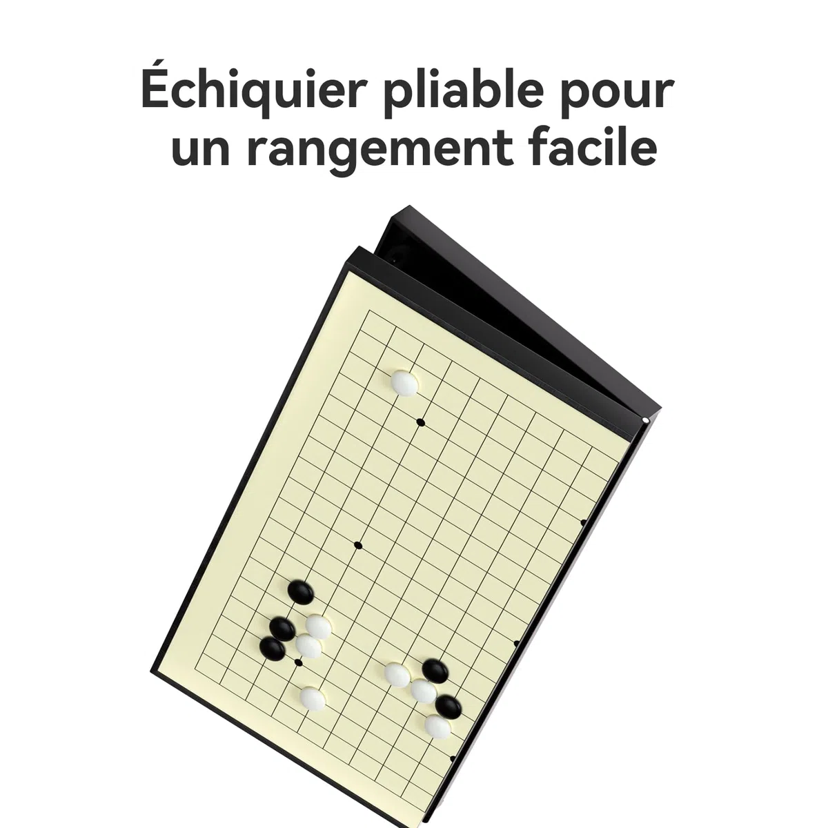 Jeu de Go, 29 cm, 19 x 19, Pierres magnétiques avec Plateau Pliable, Format Portable et de Voyage