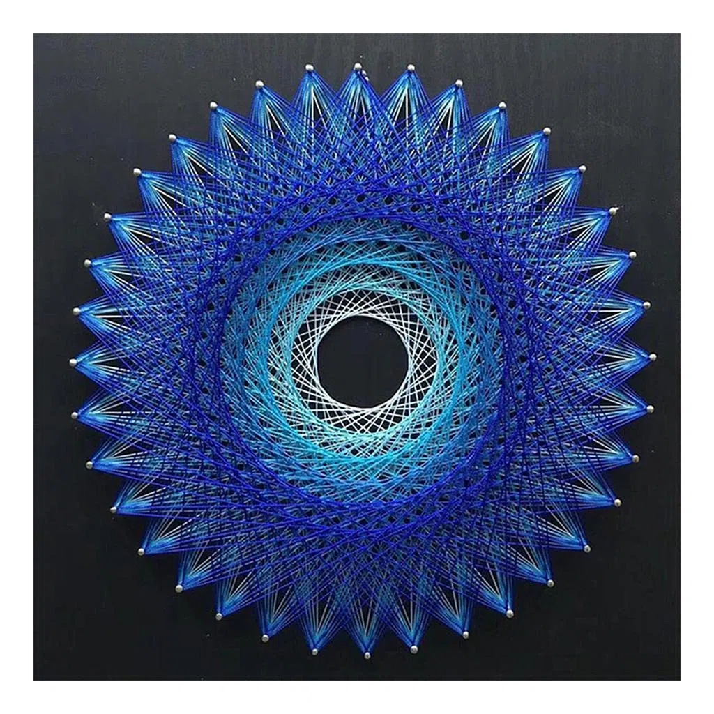 Bonarty String Art Handmade Decoration String Kits Art pour Enfants Adultes - Nid D'oiseau - Bleu