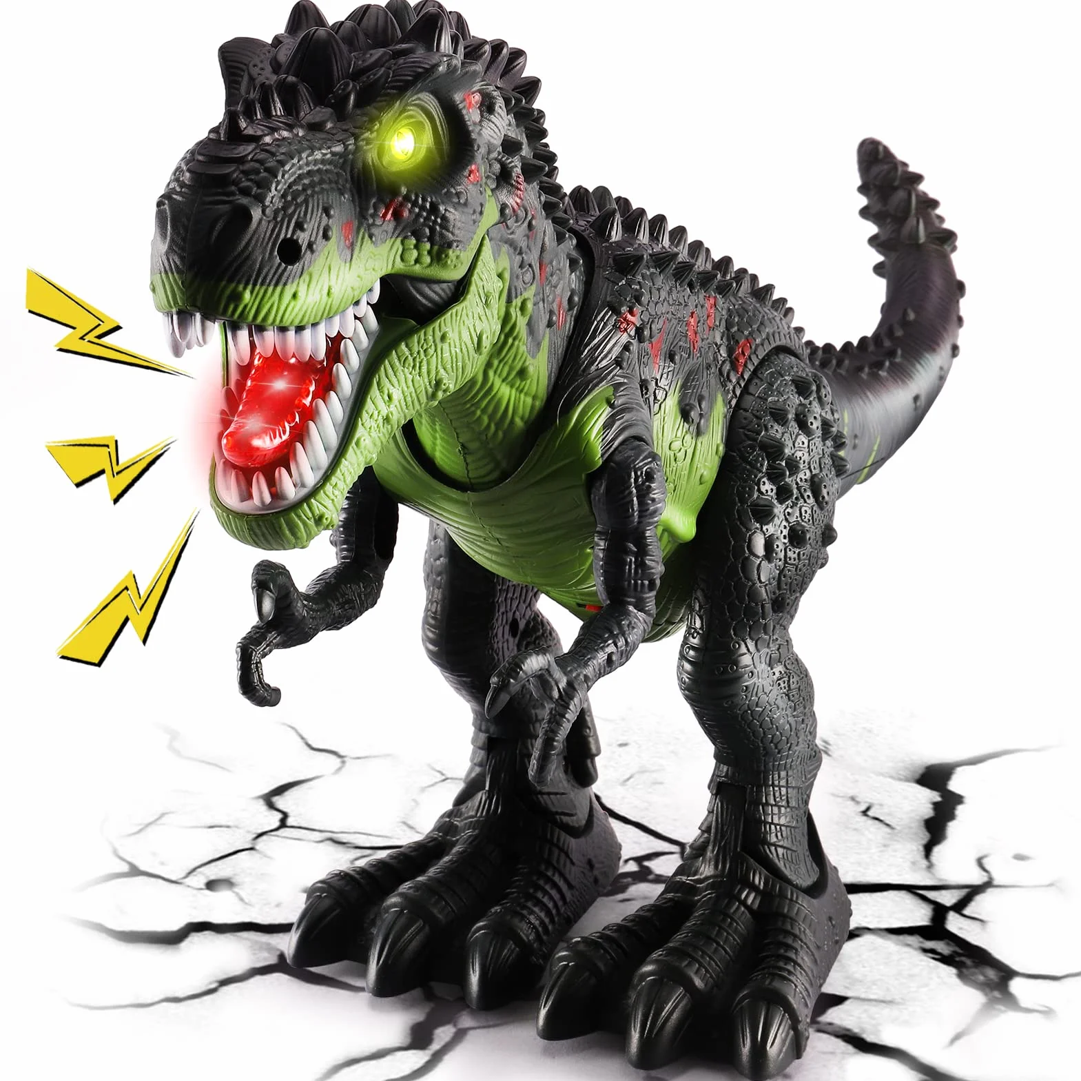 TOEY PLAY 47CM Dinosaure Jouet Enfants, Grande T-Rex Figurine Dinosaures, Marche, Rugissent, Jouet Dino Robot avec Lumières et Sons, Éducatif Cadeau pour Garçons Filles 3 4 5 6 Ans