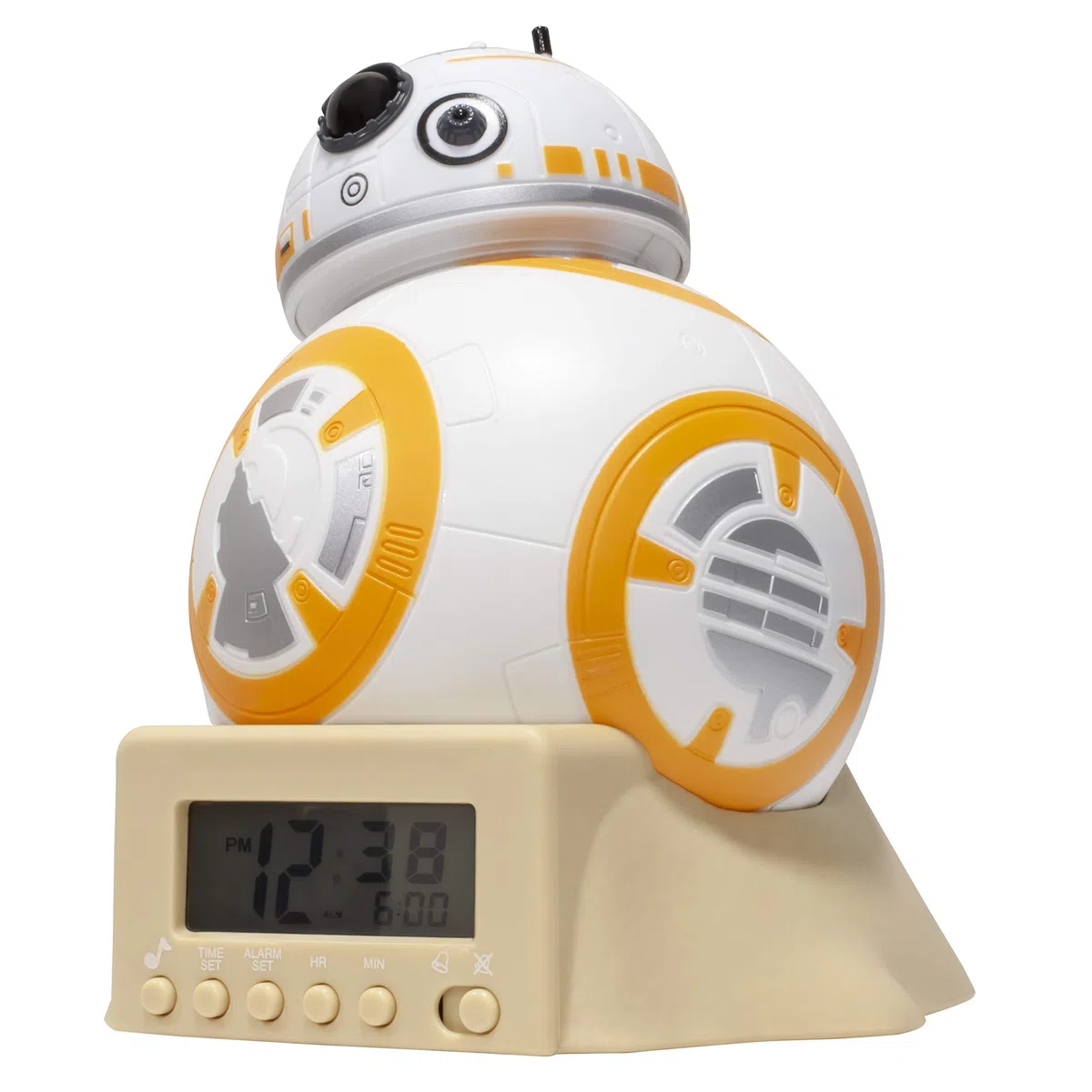 BulbBotz Réveil veilleuse avec Sons du Personnage pour Enfant Star Wars 2021395 BB-8, Plastic, Orange, 14 cm
