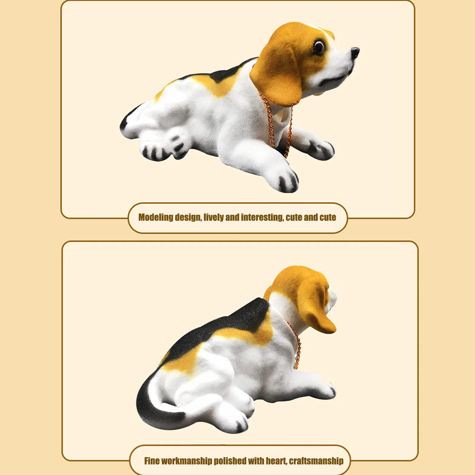 Bobbleheads de Chien pour Tableau de Bord de Voiture, résine Bobblehead Décorations de Voiture de Chien Décorations de Tableau de Bord de Voiture d'intérieur Ornements de décoration(Beagle)