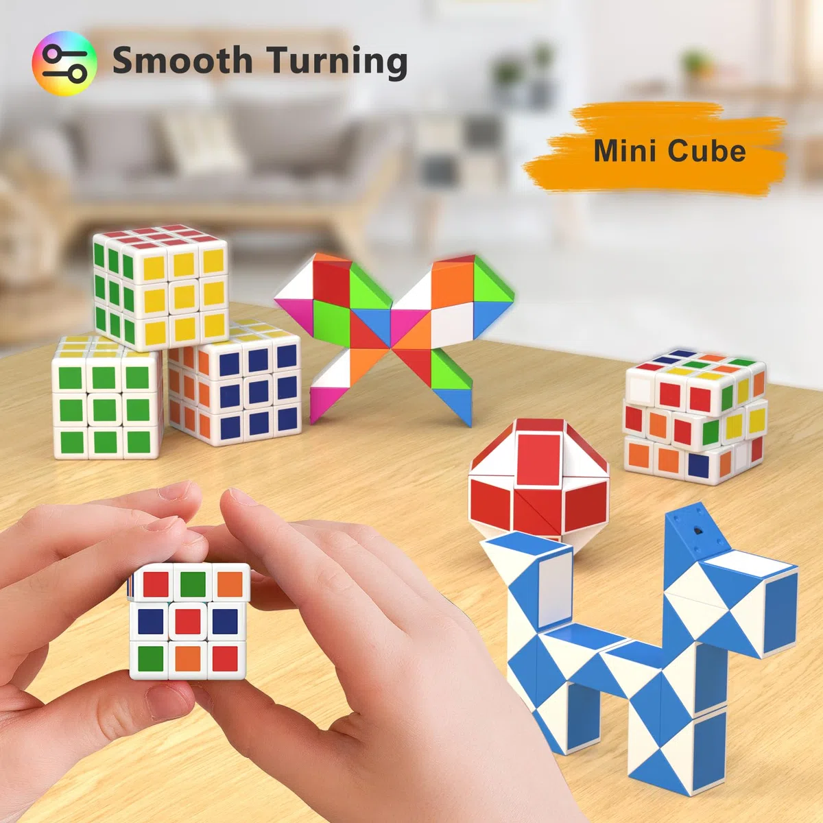 Vdealen Lot de 24 Mini Cubes de Puzzle pour Enfants, Jouets en Forme de Serpent pour Récompenses Scolaires et Prix de Salle de Classe pour étudiants, Décoration de Fête d'anniversaire, Cadeau de Noël