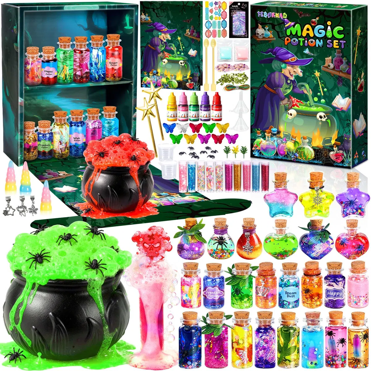 TEBOKHAD Potion Magique Enfant, Mélange 25 Bouteilles De Potion Magique, Coffret Magie, Jouet Artisanal Cadeau Créatif Pour 6-12 Ans Garçons Et Filles