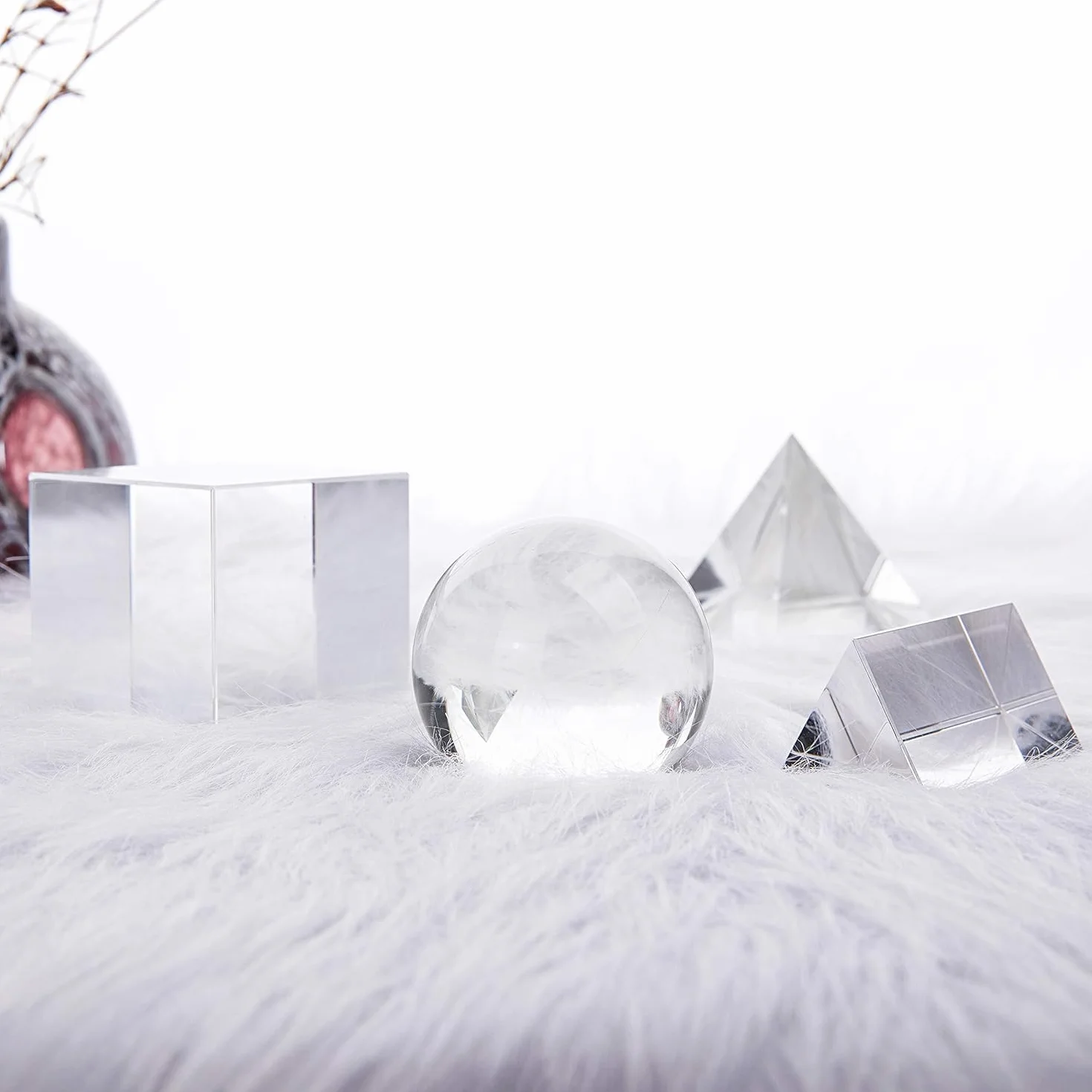 HDCRYSTALGIFTS Lot de 4 prismes optiques K9 de 50 mm avec chiffon de nettoyage pour enseigner, jouer, photographier