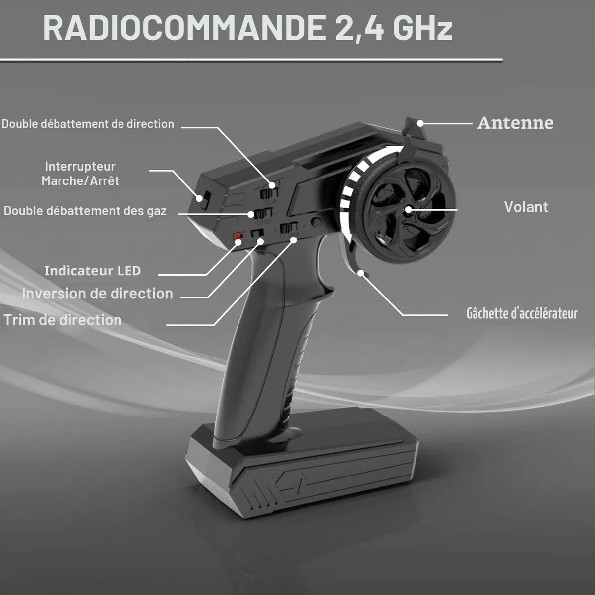 volantexrc Bateau Télécommandé, RC Bateau débutant, 2,4 GHz Haute Vitesse Bateaux avec Alarme de Batterie Faible pour Adultes (Atomic XS)