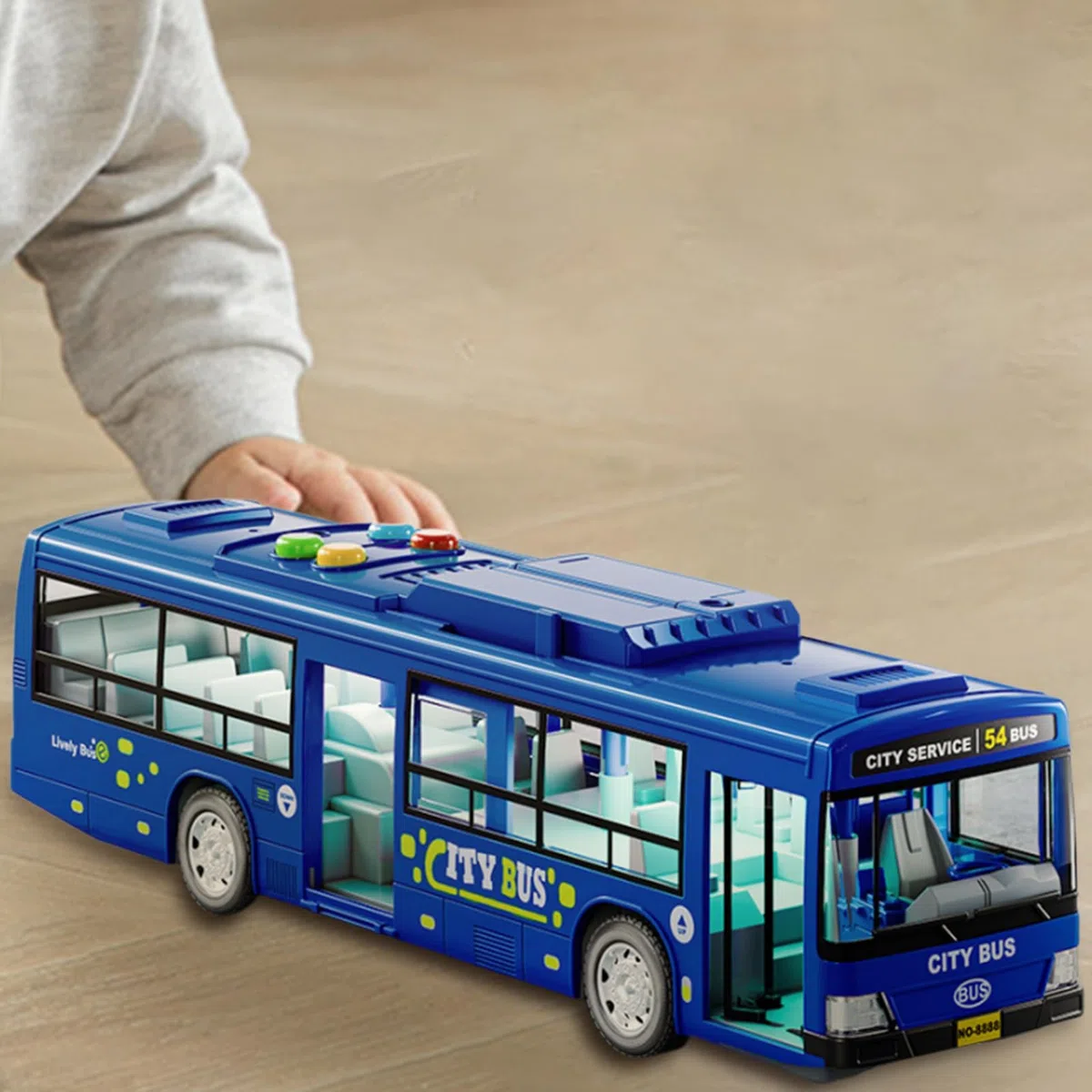 Générique Modèle Bus – Grand Modèle Voiture | Véhicules Éducatifs À Piles avec Musique Et Lumière, Portes Ouvrables pour Amusement, Stimulation Et Anniversaire des