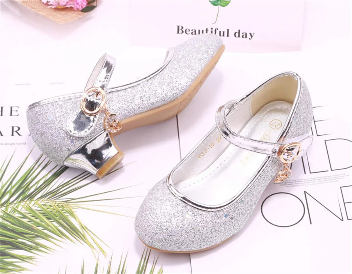 Fille Chaussures de Princesse Princesse Paillettes Déguisement Argenté Or Rose Doux Halloween Noël Anniversaire Fête Carnaval Cosplay
