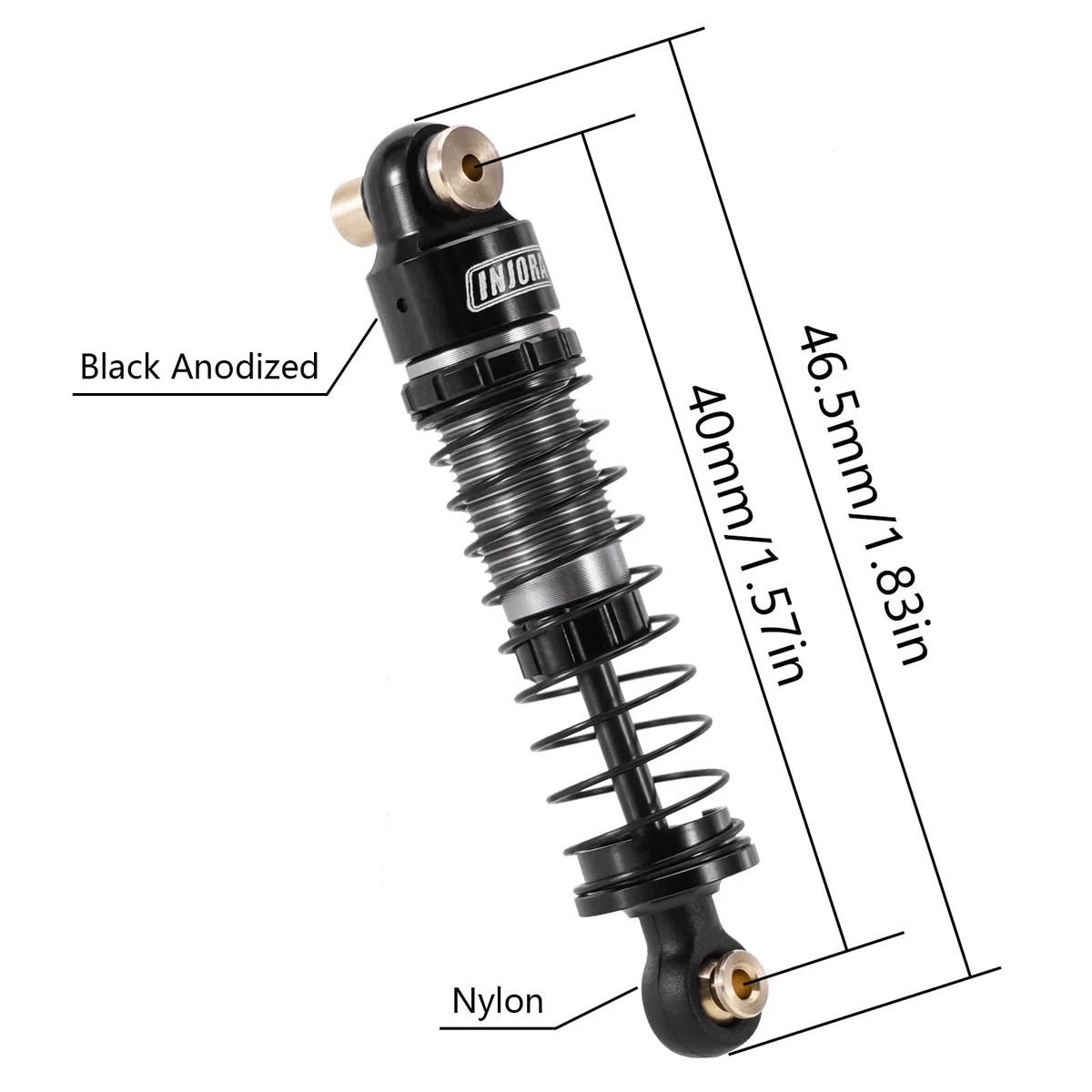 INJORA Amortisseur à Huile Big Bore 40mm pour SCX24 FCX24M
