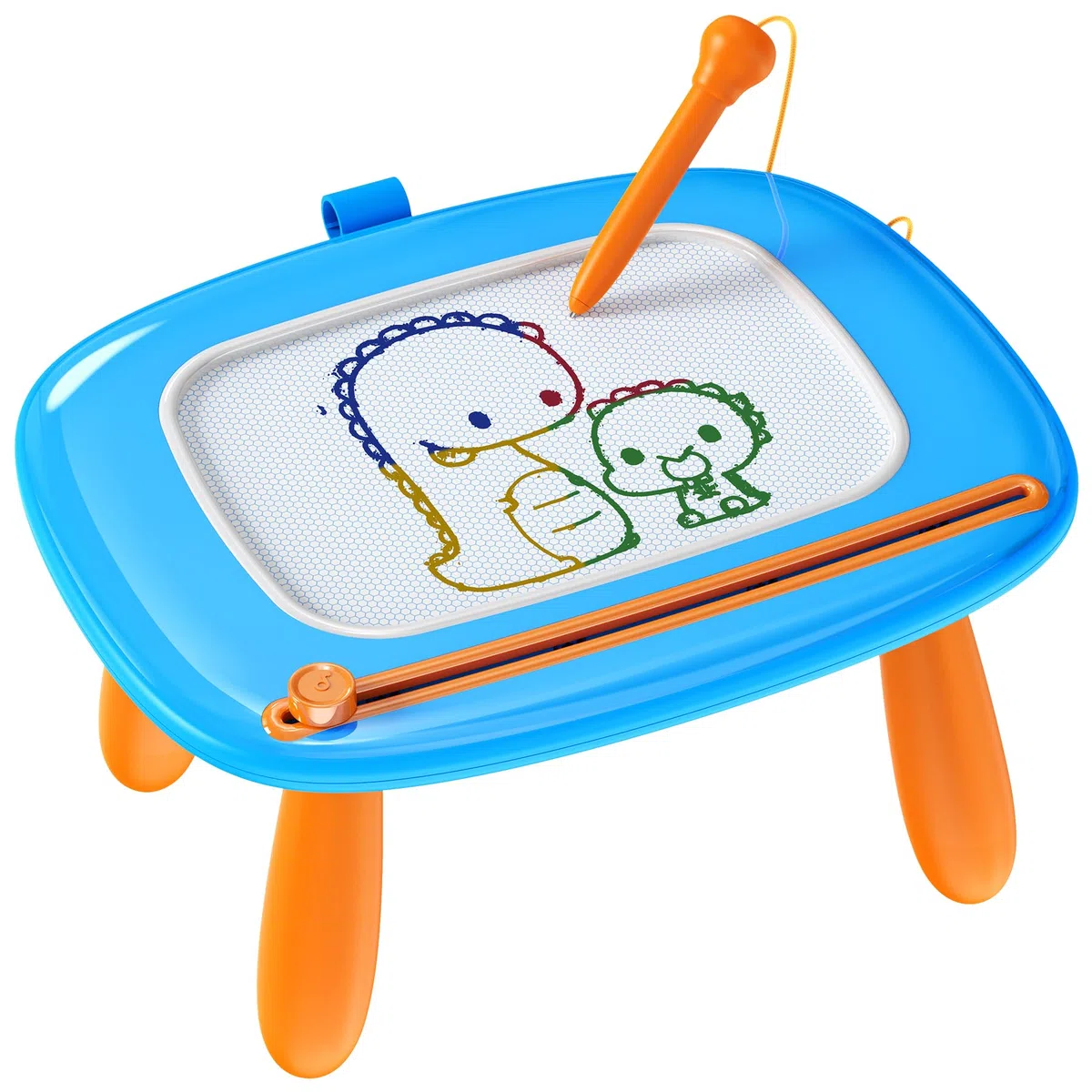 Kikapabi Tableau à Dessin Magnétique pour Tout-Petit, Tableau à Gribouillis, Jouet D’éveil pour Filles et Garçons de 1 à 3 Ans Cadeau D’Anniversaire (Bleu, 12.52" W x10.91 H)