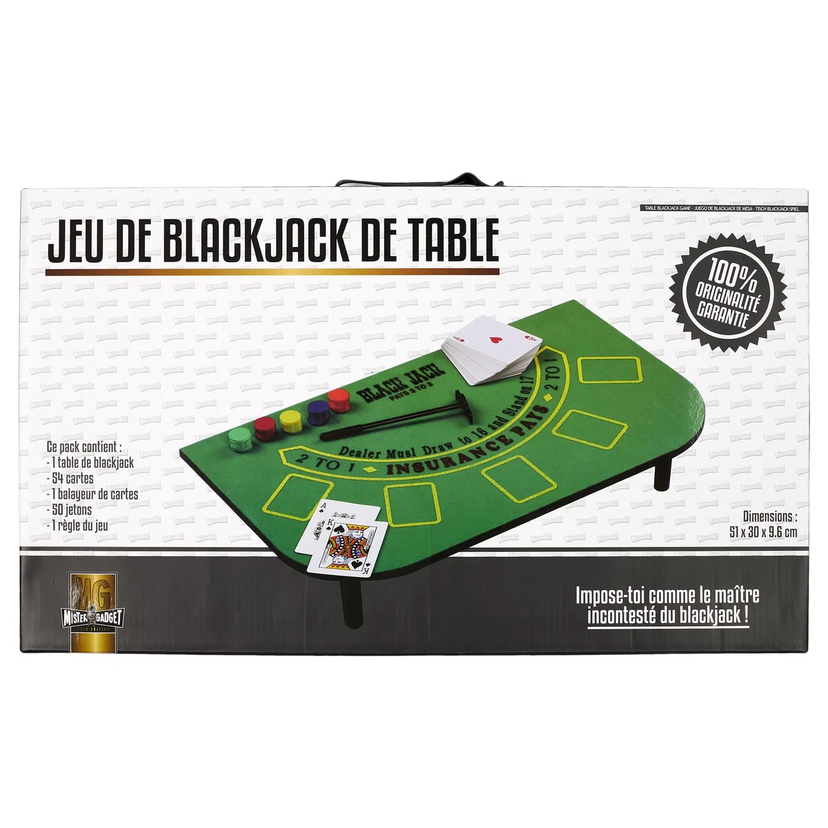 MISTER GADGET - Mg3080 - Jeux de Société - Table de Blackjack