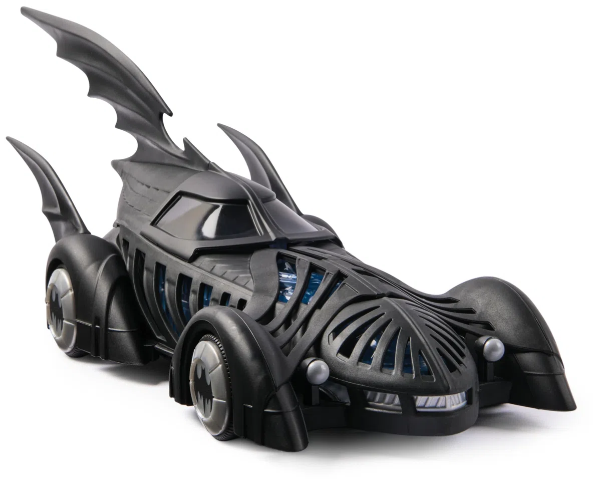 DC Comics - Batman Forever - Batmobile + Figurine Batman Retro Collection - Figurine Articulée - Créez Vos Propres Combats Masqués - Super Héros - Jouet À Collectionner - Jouet Enfant 4 Ans Et +