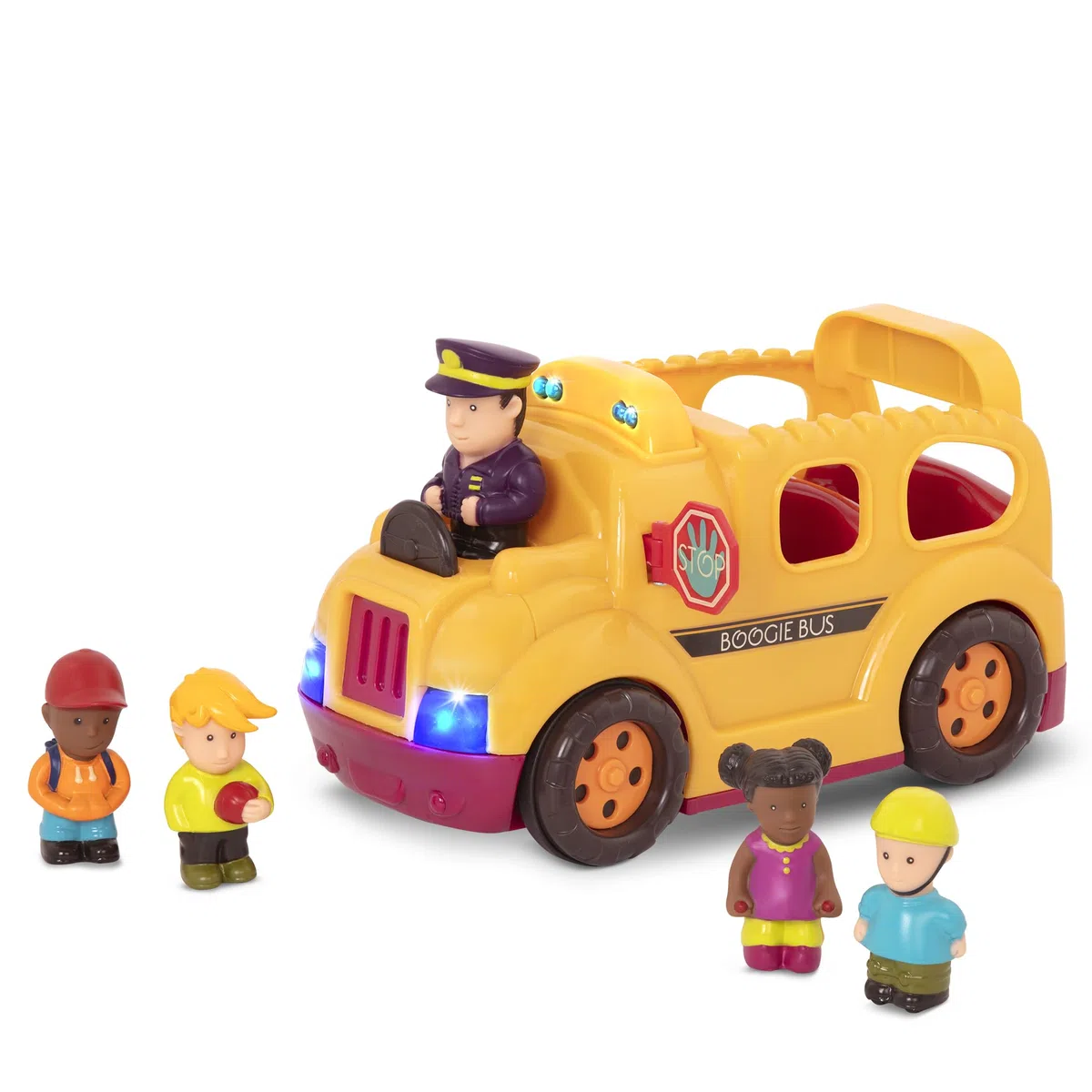 B. toys - Boogie Bus - Bus Scolaire Jaune interactif - Lumières et Sons - Autobus Scolaire pour Tout-Petits et Enfants - Conducteur et passagers - 18 Mois et +