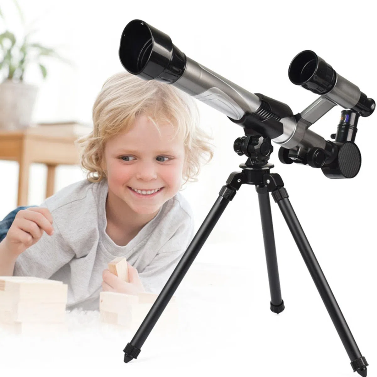 Télescope d'astronomie pour Enfants - Télescope réfracteur avec trépied - Jouet d'exploration Scientifique et pédagogique pour Enfants débutants