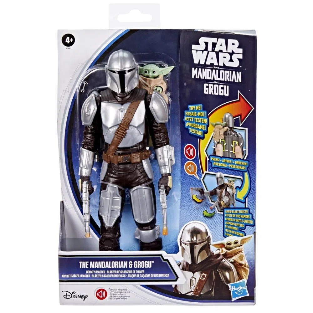 Star Wars The Mandalorian & Grogu, Figurine Mandalorien de 28 cm avec Effets sonores, Jouets interactifs pour Filles et garçons, dès 4 Ans
