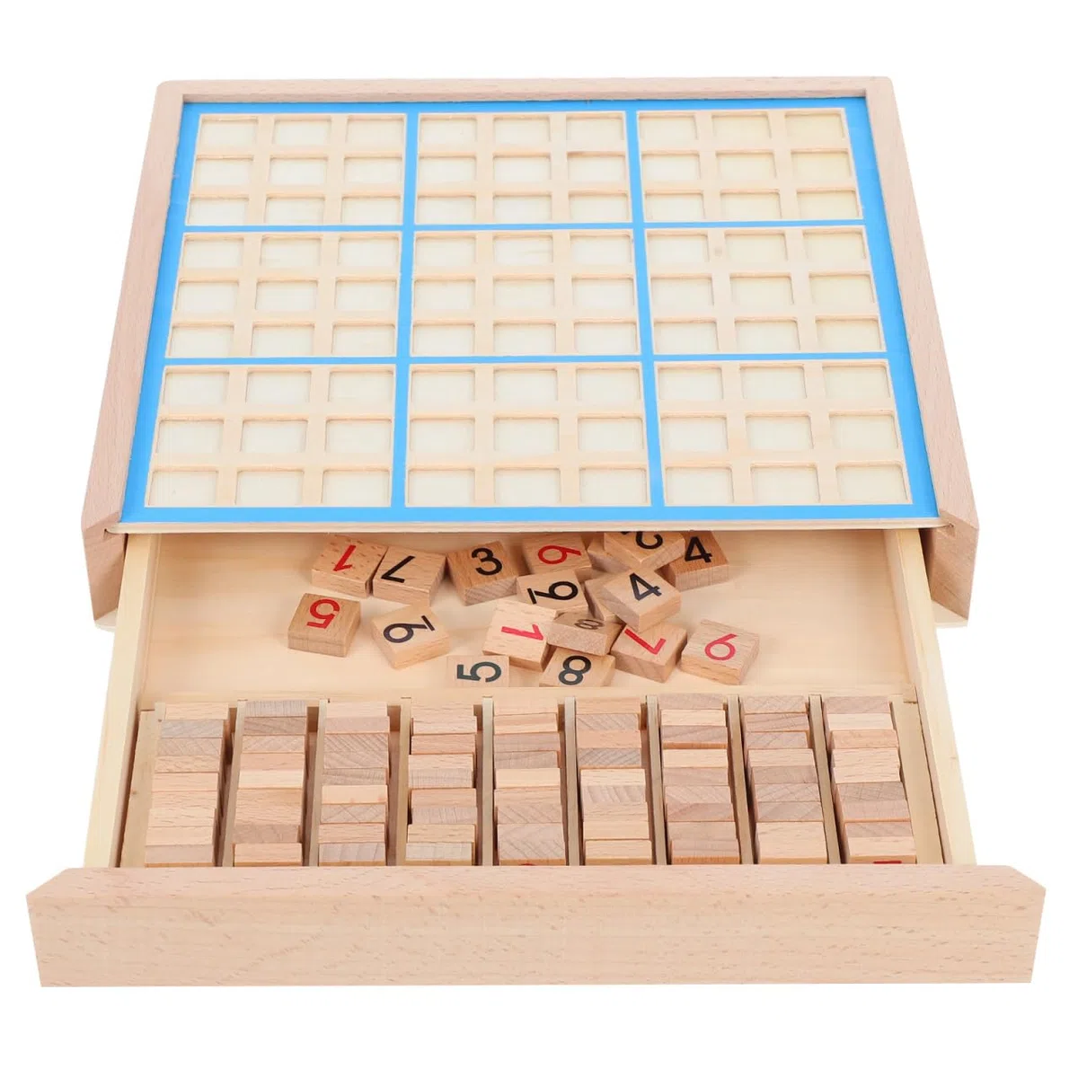Toyvian Jeu De Société Sudoku en Bois 22.50 Cm Puzzle Educatif pour Enfants Formation Raisonnement Logique Et Créativité Développement Intellectuel