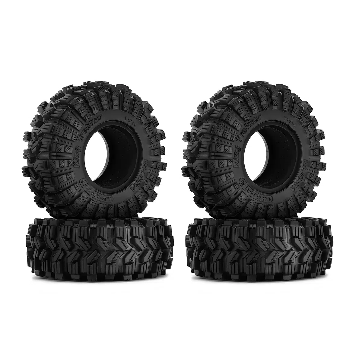 INJORA 1.55" Pneus de Roue — Pneus Tout-Terrain King Trekker pour Voiture RC Crawler Axial AX90069 UTB18 MST JIMNY, T1514