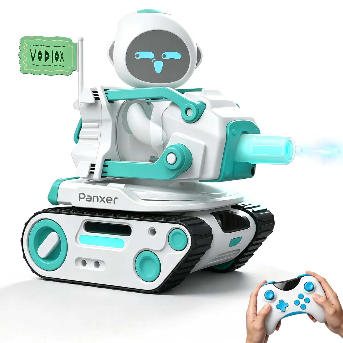 ENERGIZE LAB Panxer - Réservoir de bataille RC pour robot Eilik, jouet de voiture Crawler avec lumières LED et télécommande 2,4 GHz, cadeaux pour garçons et filles, Eilik non inclus dans cet article.