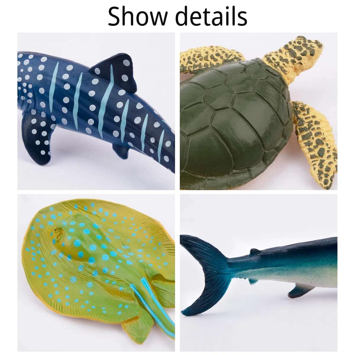 Toymany Ensemble de 24 Figurines d'Animaux Marins et d'Océan - Mini-Animaux en Plastique, Poissons de Mer, Poulpe - pour Jouer ou Comme Décoration