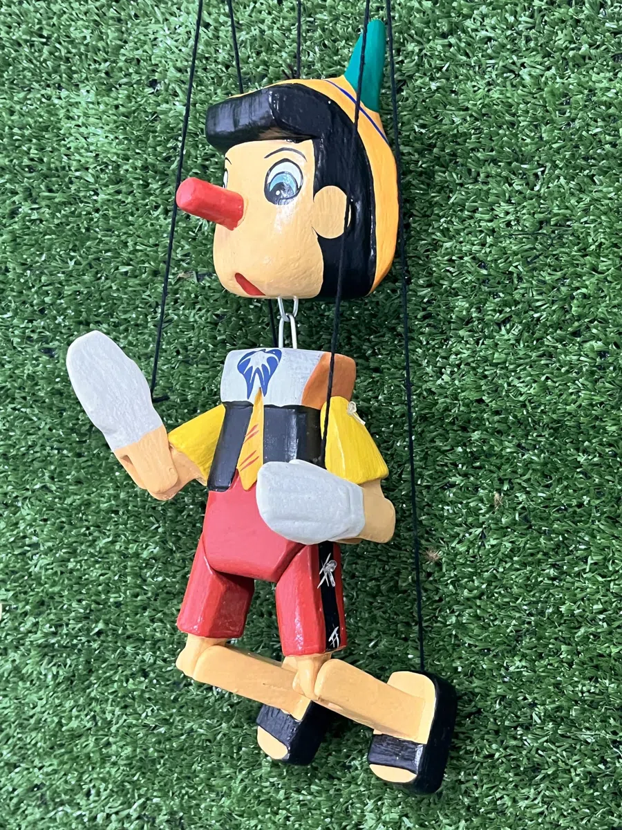 HC enterprise Pinocchio en bois avec corde, 25 cm fabriqué à la main en Indonésie