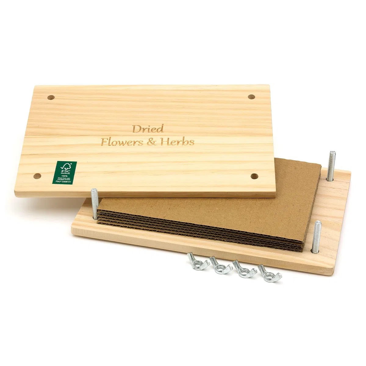 CKB LTD Kit de presse à fleurs – Pressage en bois pour adultes, enfants, créateurs amoureux de la nature, cadeau 14,1 x 23 cm