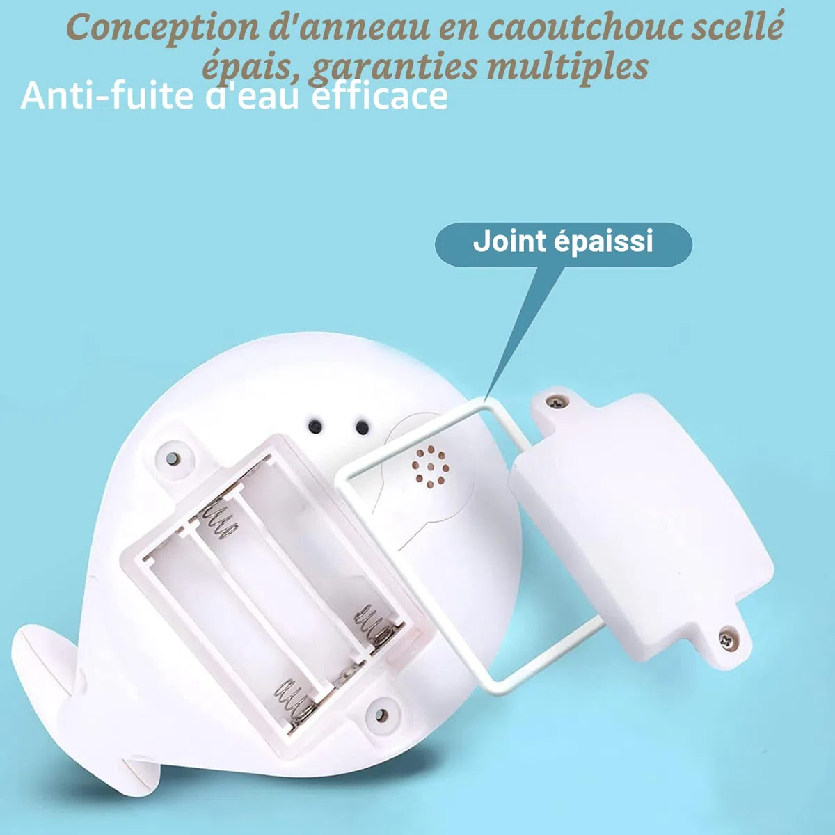 Jouet de bain pour bébé, baleine à jet avec LED - pour enfants et tout-petits (blanc)