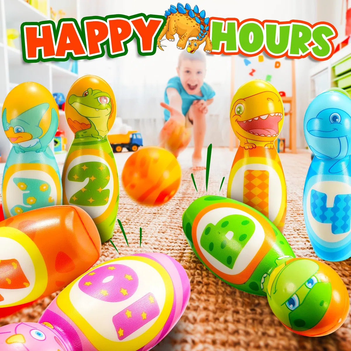 Hapikids Jeux Extérieur Enfant 2 3 4 5 Ans, Set Bowling de 12 Pièces, Jouet Enfant 2 3 Ans, Bowling pour Enfants Jeux Enfant 3 Ans Cadeau Enfant 3-9 Ans Jeux Montessori 2 3 4 Ans Jeux de Quilles