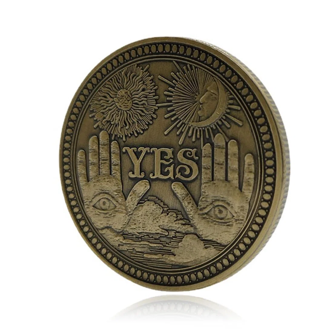 1 Pcs Yes NO Pièce de Prise de décision de Lettre Oui Non Pièce de Monnaie de défi Ornements de pièce de décision