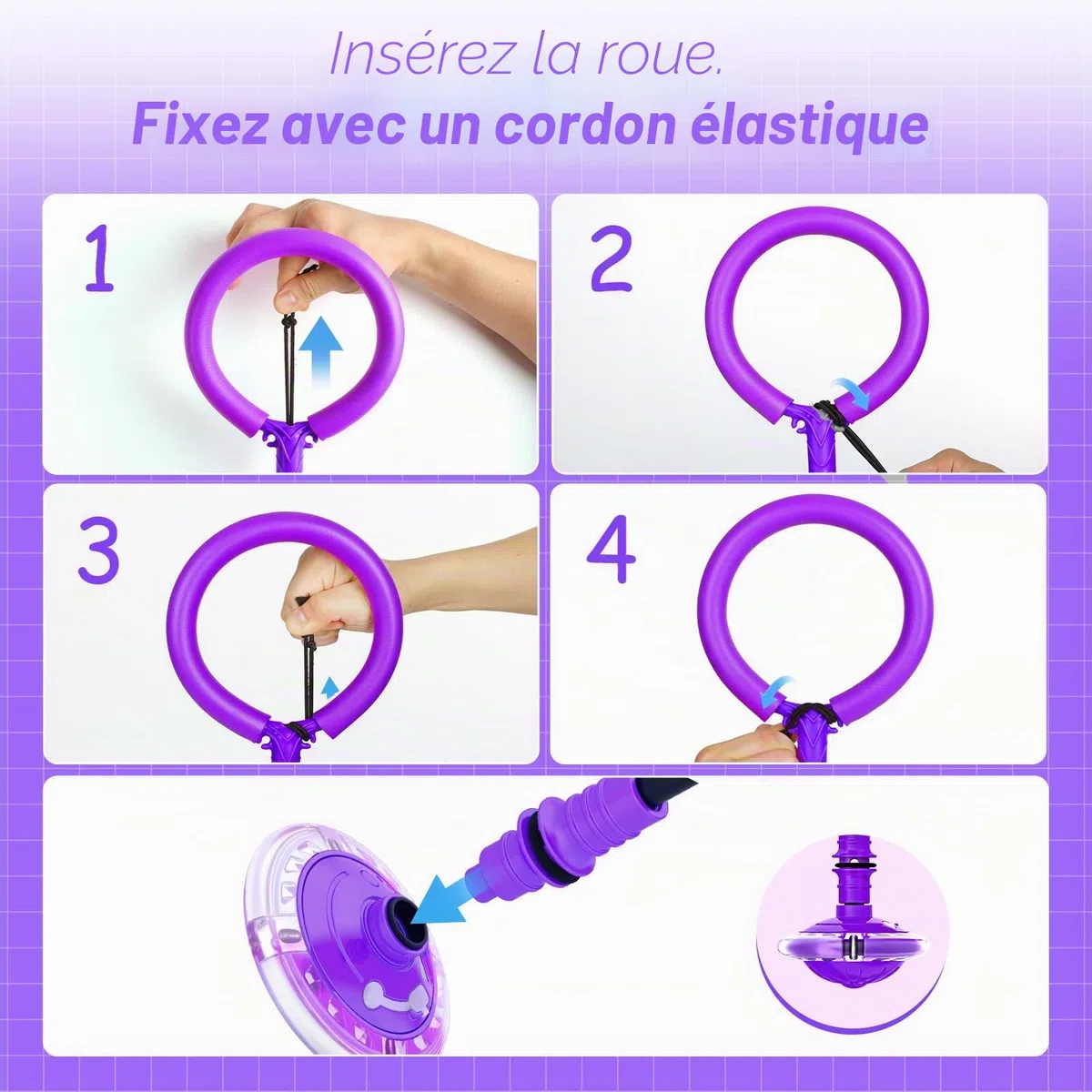 Hot Bee Anneau de saut d'obstacle clignotant pour enfants avec compteur, minuterie, compteur de calories, jouet cadeau pour filles de 6 à 12 ans, roue swing rechargeable, avec roue lumineuse, Noël,