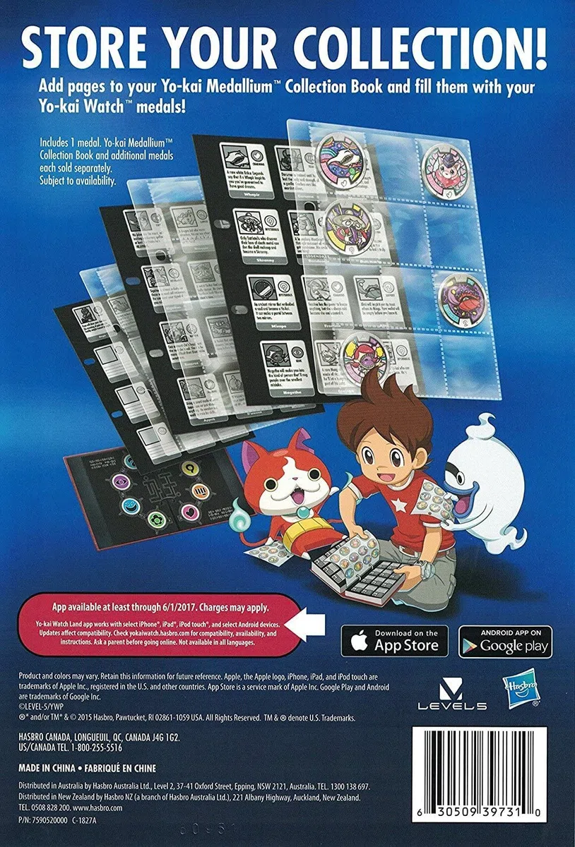 Yokai Watch Série Medallium Collection Livre Pages - les séries peuvent varier